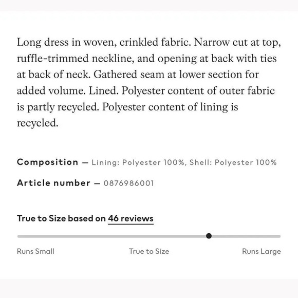 H&M Limited Edition Cream Dress S size NWT - Picture 5 of 7